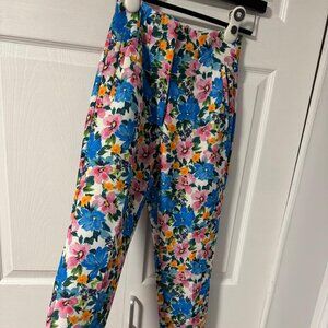 Floral High Rise Pants